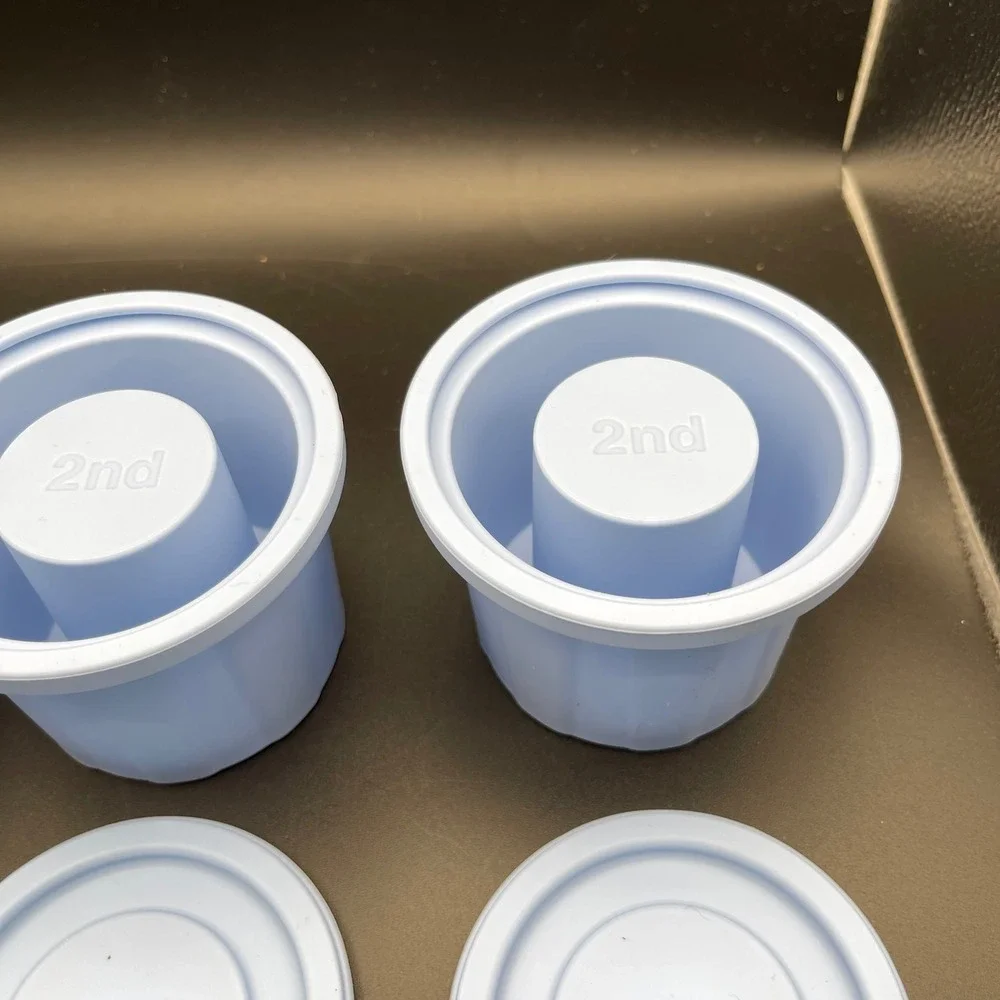 Silicone Large Ice Cube Molds for Tumbler Cup Light‎ Blue Set of 3 with Lids